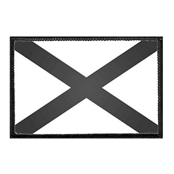 P PULLPATCH Airsoft Morale Patch 1 Alabama State Flag - Black and White Morale Patch | Hook and Loop Attach for Hats, Jeans, Vest, Coat | 2x3 in | by Pull Patch