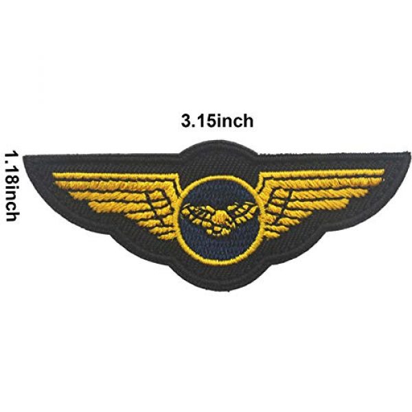 ODSP Airsoft Morale Patch 5 Maverick, Brave Witches Logo VF-1, Wings Crest, American US Flag Embroidered Patch Military Tactical Morale Fastener Hook Loop Backing Patches Cosplay Costume Appliques Badges 4PCS