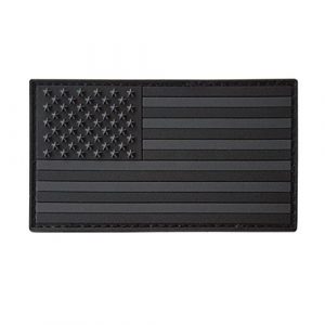 LEGEEON Airsoft Morale Patch 1 LEGEEON All Black ACU Dark Subdued USA American Flag Morale PVC Rubber Fastener Patch