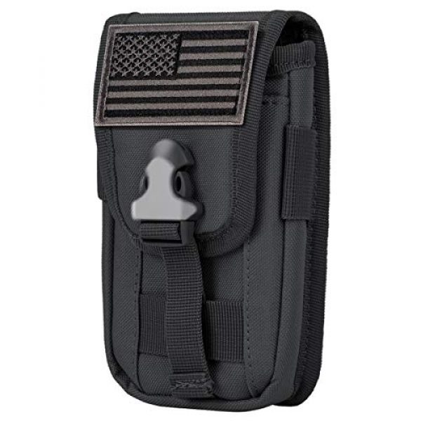 IronSeals Tactical Pouch 2 IronSeals Tactical Cell Phone Holster Pouch, Tactical Smartphone Pouches EDC Cellphone Case Utility Gadget Bag Molle Attachment Belt Holder Waist Bag with US Flag Patch