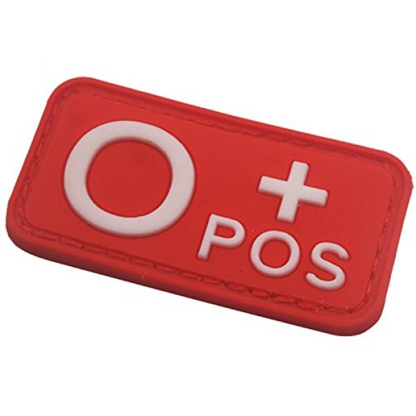 ODSP Airsoft Morale Patch 7 Blood Type Patch Kit O Pos, Tactical Type O Positive 3D PVC Rubber Fastener Patches, 1.97 X 0.98 Inch Sized, Bundle 4 Pieces