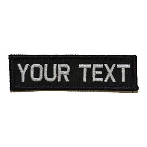 Tactical Gear Junkie Airsoft Morale Patch 1 Customizable Text 1x3 Patch w/Hook Fastener Patch - Black
