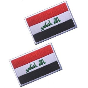 Tactical Embroidery Patch Airsoft Morale Patch 1 2pcs Iraq Flag Embroidery Patch Military Tactical Morale Patch Badges Emblem Applique Hook Patches for Clothes Backpack Accessories