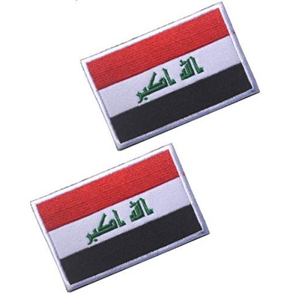 Tactical Embroidery Patch Airsoft Morale Patch 1 2pcs Iraq Flag Embroidery Patch Military Tactical Morale Patch Badges Emblem Applique Hook Patches for Clothes Backpack Accessories