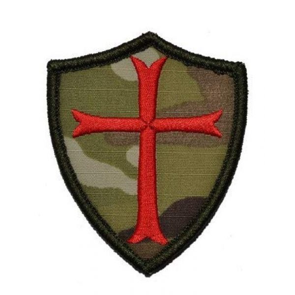 Embroidered Patch Airsoft Morale Patch 1 Knights Templar Shield Cross 3D Tactical Patch Military Embroidered Morale Tags Badge Embroidered Patch DIY Applique Shoulder Patch Embroidery Gift Patch