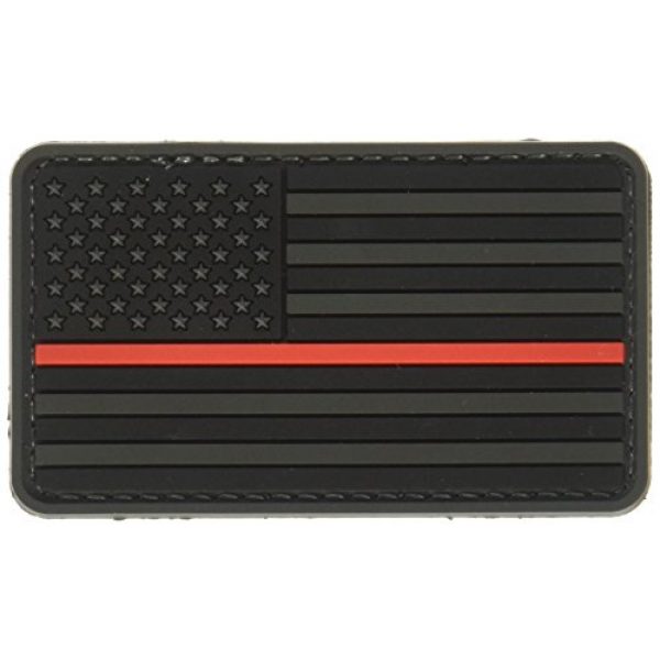 5ive Star Gear Airsoft Morale Patch 1 5ive Star Gear US Flag Morale Patch with Red Stripe, Black/Red, One Size