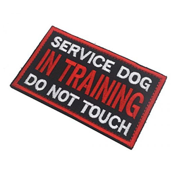 Ehope Airsoft Morale Patch 4 Patch Service Dog in Training Do Not Touch Vests/Harnesses Emblem Embroidered Fastener Hook & Loop Patch(Service Dog in Training-5)