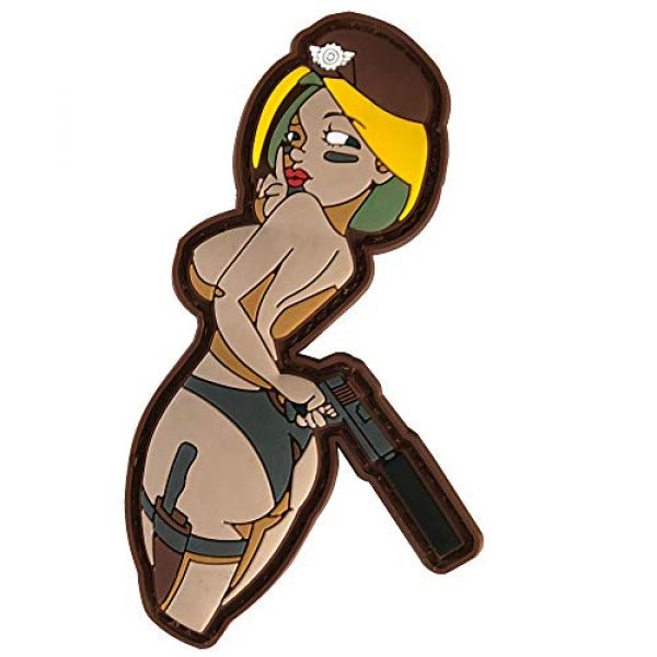 ODSP Airsoft Morale Patch 3 Sexy Bikini Woman with Gun PVC Tactical Morale Patch 4.3 x 2.76 inches - Hook Backed
