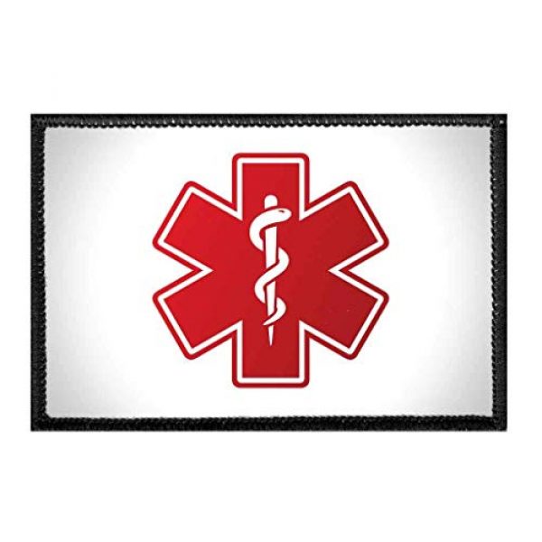 P PULLPATCH Airsoft Morale Patch 1 Medic Symbol - Red Cross - White Background Morale Patch | Hook and Loop Attach for Hats, Jeans, Vest, Coat | 2x3 in | by Pull Patch