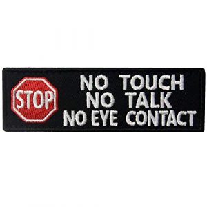 Zhikang68 Airsoft Morale Patch 1 Service Dog Not Touch No Talk No Eye Contact Patches Tactical Vests/Harnesses Morale Embroidered Applique Hook & Loop Emblem-I'm not here for Your Entertainment Do My Job (No Touch)