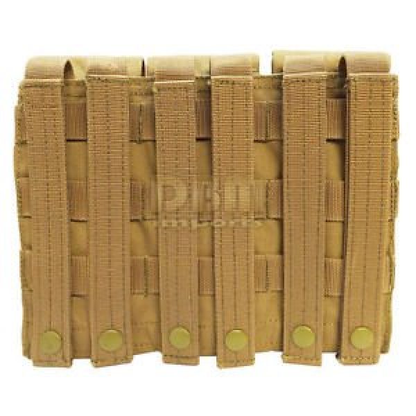 DBM IMPORTS Tactical Pouch 3 Tactical TAN AK AR Triple 7.62 5.56 Mag Pouch Trio 3 Clip PALS Bag Holder