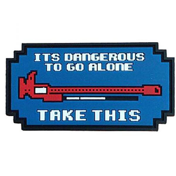 ODSP Airsoft Morale Patch 6 It's Dangerous to Go Alone Patch 3D Tactical Military Morale PVC Rubber Patches with Hook and Loop Backing Badges 2PCS (Blue)