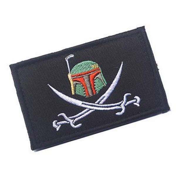 Embroidery Patch Airsoft Morale Patch 2 Star Wars Boba Fett Helmet Military Hook Loop Tactics Morale Embroidered Patch