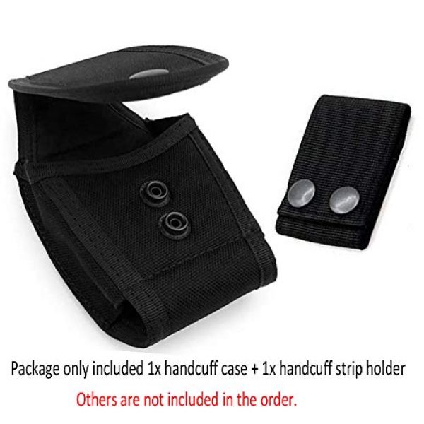 Usuit Tactical Pouch 7 Handcuff Case, Usuit 2pcs Hand Cuff Holder + Handcuff Strap Universal Military Handcuff Holster Quick Release Standard Cuff Pouch