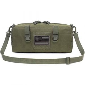 IronSeals Tactical Pouch 1 IronSeals AQ Tactical Large Shoulder Tape Molle EDC Pouch Bag Zipper Tough Fastener Hook & Loop with Flag Patch