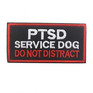 Zhikang68 Airsoft Morale Patch 1 Service Dog PTSD Patch Vests/Harnesses Do Not Distract Applique Embroidered Fastener Hook & Loop Emblem Military Tactical Army Morale Patches for Dogs and Pets