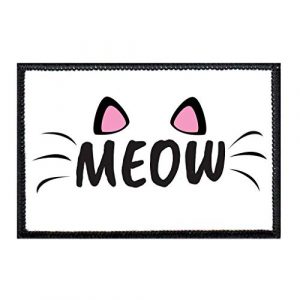 P PULLPATCH Airsoft Morale Patch 1 Meow Morale Patch | Hook and Loop Attach for Hats, Jeans, Vest, Coat | 2x3 in | by Pull Patch