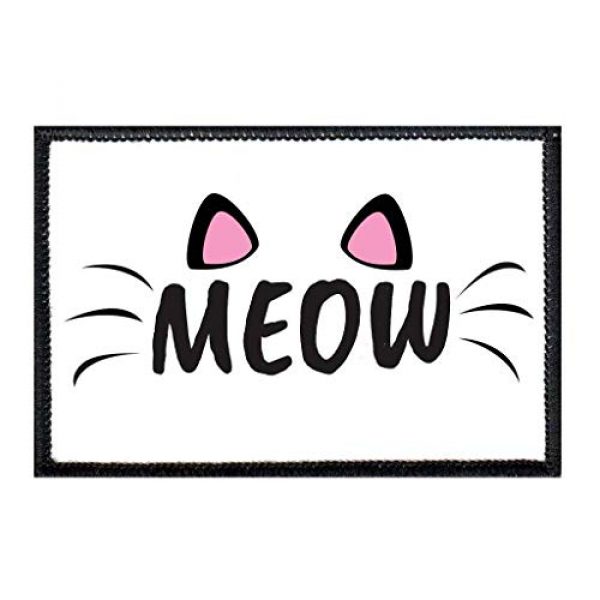 P PULLPATCH Airsoft Morale Patch 1 Meow Morale Patch | Hook and Loop Attach for Hats, Jeans, Vest, Coat | 2x3 in | by Pull Patch