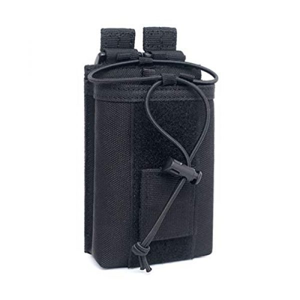 abcGoodefg Tactical Pouch 1 abcGoodefg 1000D Adjustable Molle Tactical Pouch Radio Holster Case Walkie Talkie Holder Duty Belt, 5.3"x 3.5"x 1.6" (Black)