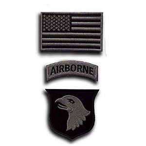 Embroidery Patch Airsoft Morale Patch 1 3 Pieces US 101st Airborne Division Military Hook Loop Tactics Morale Embroidered Patch (color1)