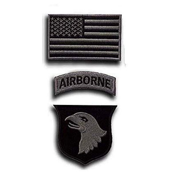 Embroidery Patch Airsoft Morale Patch 1 3 Pieces US 101st Airborne Division Military Hook Loop Tactics Morale Embroidered Patch (color1)