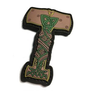 Empire Tactical USA Airsoft Morale Patch 1 Thor's Hammer Viking Norse Ornament PVC/Rubber Morale Patch 3"x 2.5"