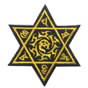 Tactical Embroidery Patch Airsoft Morale Patch 1 Tibetan OM MANI Padme HUM Tactical Embroidery Patch Hook & Loop Morale Patch Military Patch for Clothing Accessory Backpack Armband (color1)