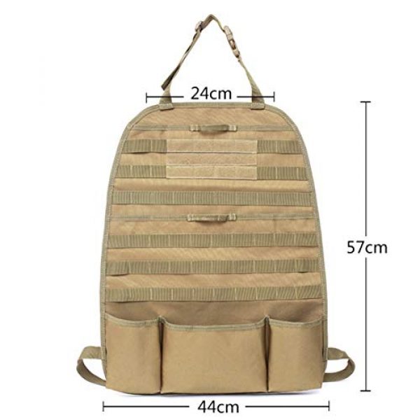 Autotipps Tactical Pouch 5 Autotipps MOLLE Tactical Car Seat Back Organizer Vehicle Panel Car Seat Cover Protector Universal Fit Hunting Bags with 3 Storage Pouch