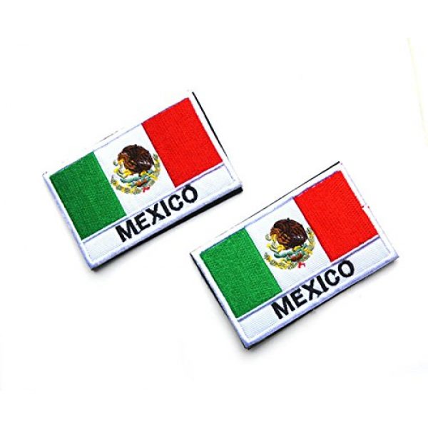 Zhikang68 Airsoft Morale Patch 5 Mexico International Flag Mexican Country Emblem Embroidered Military Tactical Morale Badges Sew On Shoulder Applique for Motorcycle Jackets, Clothes, Backpacks (Style 1)