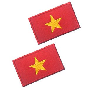 Tactical Embroidery Patch Airsoft Morale Patch 1 2pcs Vietnam Flag Embroidery Patch Military Tactical Morale Patch Badges Emblem Applique Hook Patches for Clothes Backpack Accessories
