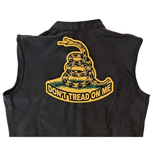 Ivamis Trading Airsoft Morale Patch 2 Don't Tread On Me, Yellow Gadsden Snake, Large Back Patch - 10x10 inch. Embroidered Iron on Patch