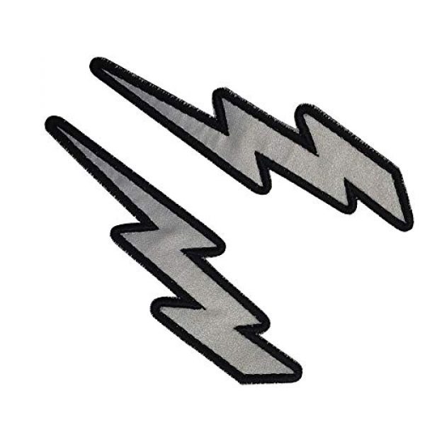 APBVIHL Airsoft Morale Patch 6 IR Infrared Reflective Lightning Bolt Patch Set, Military Tactical Morale Emblem Hook and Loop Fastener Backing Motorcycle MC Patches Armband Badges for Clothing Accessory Backpack