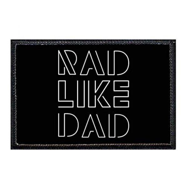 P PULLPATCH Airsoft Morale Patch 1 Rad Like Dad Black and White Morale Patch | Hook and Loop Attach for Hats, Jeans, Vest, Coat | 2x3 in | by Pull Patch