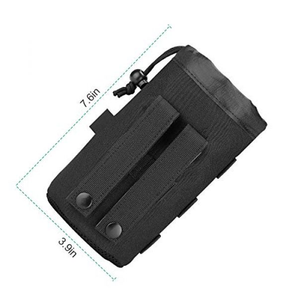 ProCase Tactical Pouch 2 ProCase Tactical Molle Water Bottle Pouch, Military Bottle Holder with Top Drawstring & Mesh Bottom, Portable Water Container Pouch Bag Hydration Carrier for Camping Hiking Hunting Traveling -Black