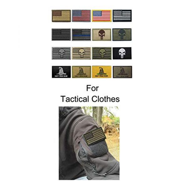WZT Airsoft Morale Patch 4 WZT Bundle 16 Pieces American Flag Tactical Morale Military Patch Set