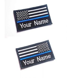 DREAM ARMY Airsoft Morale Patch 1 DREAM ARMY Custom Name Thin Blue LINE Police SWAT USA Flag 9X5.5 cm Morale Patch Hook Backing