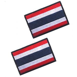Tactical Embroidery Patch Airsoft Morale Patch 1 2pcs Thailand Flag Embroidery Patch Military Tactical Morale Patch Badges Emblem Applique Hook Patches for Clothes Backpack Accessories