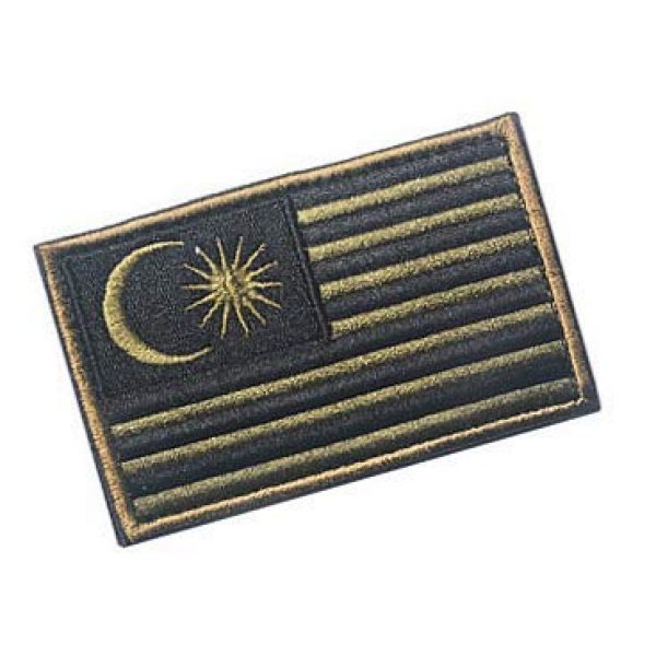 Embroidery Patch Airsoft Morale Patch 2 Malaysia Flag Patch Military Hook Loop Tactics Morale Embroidered Patch (color2)