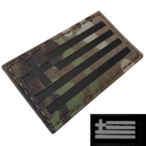 Tactical Freaky Airsoft Morale Patch 3 IR Multicam Greek Greece Flag Hellenic Hellas 3.5x2 Infrared IFF Tactical Morale Fastener Patch