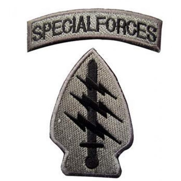 Tactical Embroidery Patch Airsoft Morale Patch 3 Spacial Forces Tab Command SSI Tactical Embroidery Patch Hook & Loop Morale Patch Military Patch for Clothing Accessory Backpack Armband (4pcs)