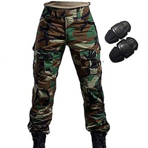 H World Shopping Tactical Pant 1 H World Shopping Military Army Tactical Airsoft Paintball Shooting Pants Combat Men Pants with Knee Pads Woodland