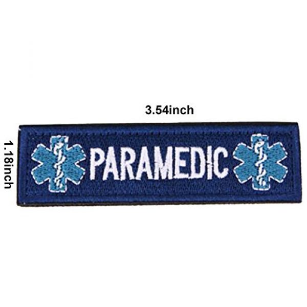 ODSP Airsoft Morale Patch 5 2PCS EMT Star of Life Tactical Patch Tactical Morale Military Embroidery Badge Hook and Loop Fastern Patches (Blue)
