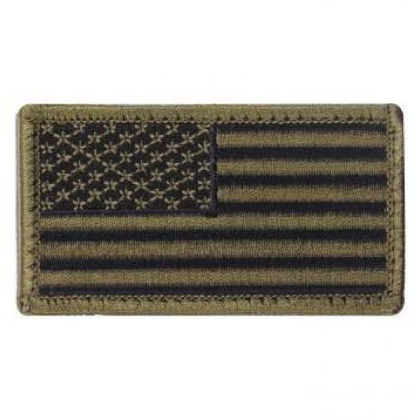 F-Bomb Morale Gear Airsoft Morale Patch 1 American Flag Tactical Morale Patch - Embroidered USA Flag with Hook and Loop Backing (Olive Drab/Black)