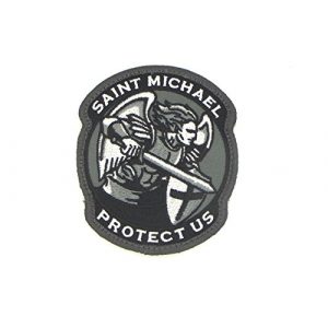 MilSpec Monkey Airsoft Morale Patch 1 Saint Michael Modern Morale Patch (Black (SWAT) by MilSpec Monkey
