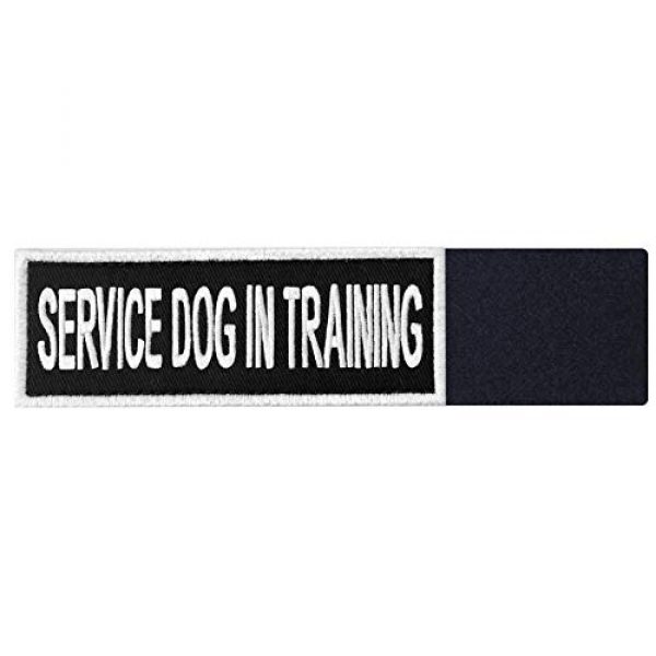 EmbTao Airsoft Morale Patch 5 Service Dog in Training Sign Vests/Harnesses Patch Embroidered Badge Fastener Hook & Loop Emblem, 6 X 2 Inches
