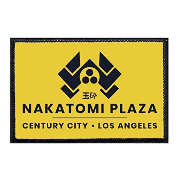 P PULLPATCH Airsoft Morale Patch 1 Nakatomi Plaza Yellow Morale Patch | Hook and Loop Attach for Hats, Jeans, Vest, Coat | 2x3 in | by Pull Patch
