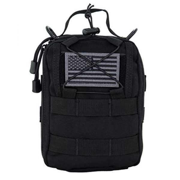 LINE2design Tactical Pouch 2 LINE2design First Aid (Ifak) Molle Pouch - EMT Emergency Medical Trauma Bag Outdoor Tactical EDC Rescue Utility Gear Pouch for Hiking Gunshot Stop Bleeding Includes USA Patch - Black