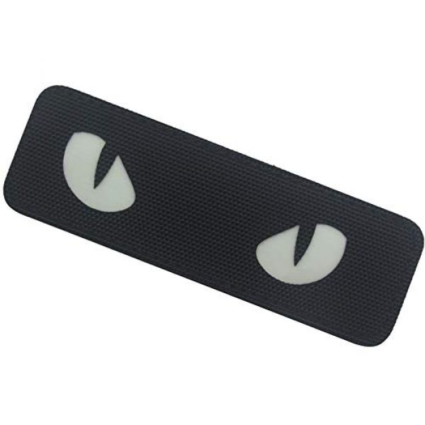 ODSP Airsoft Morale Patch 4 Cat Eyes Reflective Tactical Military Morale Embroidered Patch Combat Fasteners Hook and Loop Backing (Black)