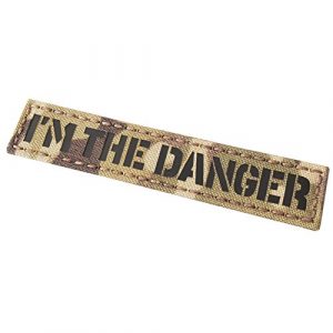 Tactical Freaky Airsoft Morale Patch 1 IR I am The Danger 1x5 Multicam Infrared Name Tag Callsign Morale Tactical Fastener Patch