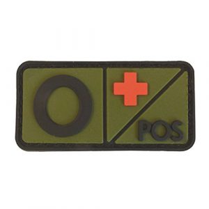 LEGEEON Airsoft Morale Patch 1 LEGEEON Olive Drab OD Blood Type Morale Tactical PVC Rubber 3D Touch Fastener Patch